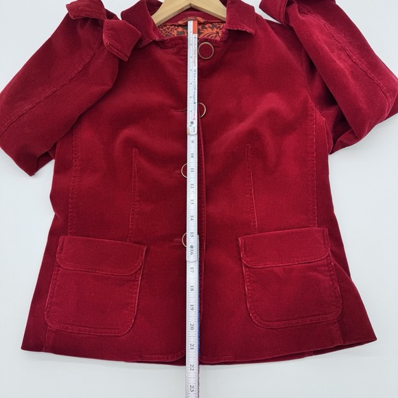 Talbots Corduroy Blazer Womens 8P‎ Red 4-Button Long Sleeve - Picture 7 of 11